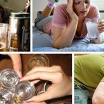 Люди выпивают и страдают от алкогольной интоксикации