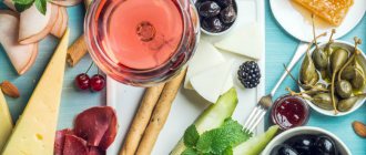 Розовое вино и еда
